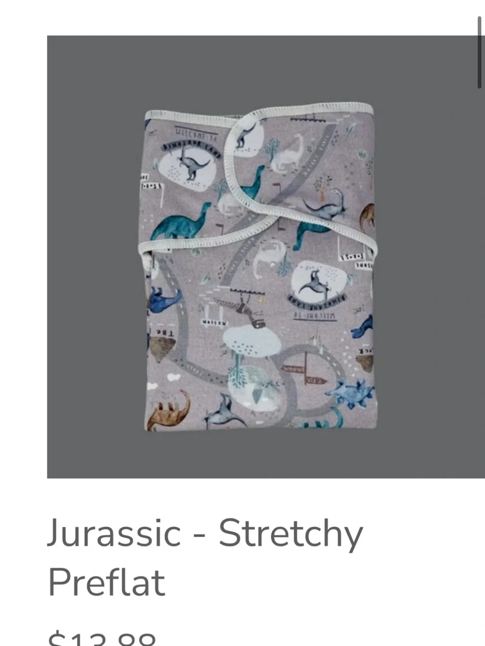 Stout House Stretchy Preflat Cloth Diaper - Jurassic Dinosaur Print